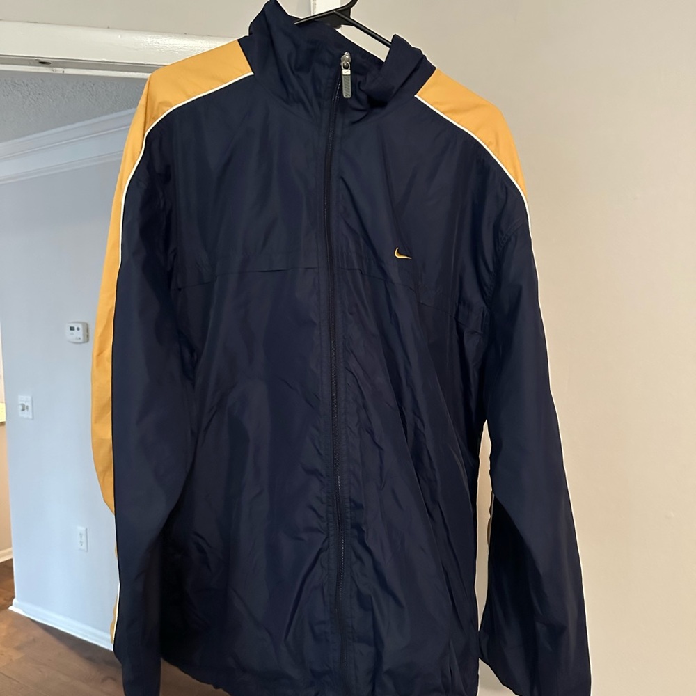Nike Men's Navy and Yellow Jacket